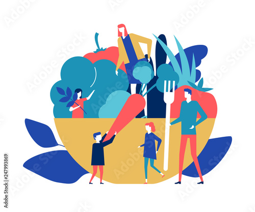 Organic food - flat design style colorful illustration