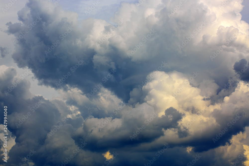 Gray rainy sky with big clouds. Nature background. Gray rainy sky with big clouds. Nature background.