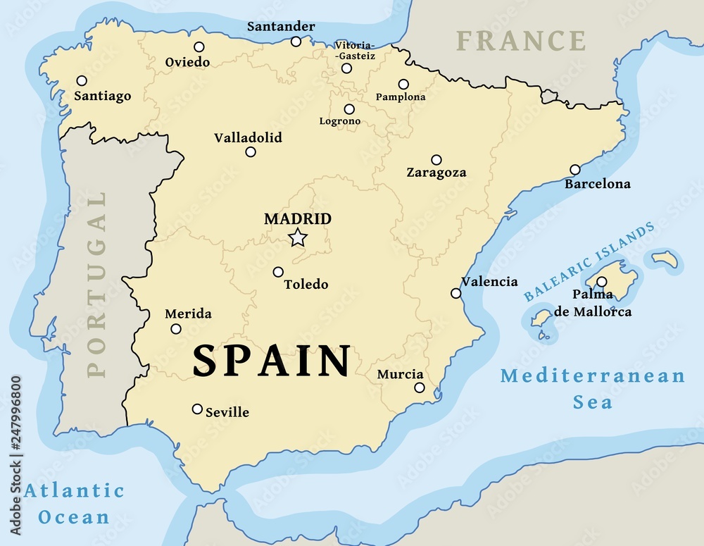 Map of Spain vector