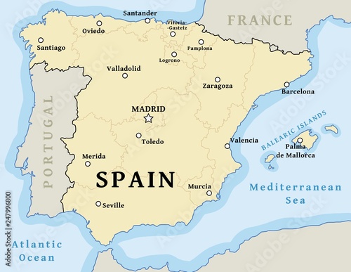 Map of Spain vector