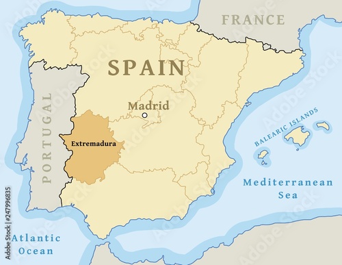 Extremadura map photo
