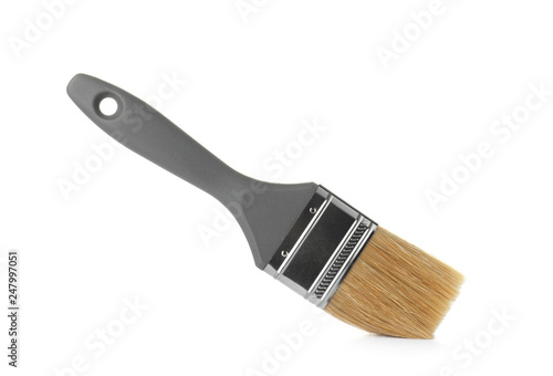 New paint brush on white background. Decorating tool