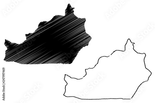 Semnan Province (Provinces of Iran, Islamic Republic of Iran, Persia) map vector illustration, scribble sketch Semnan map