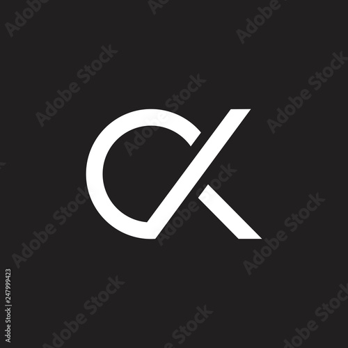 letters ck circle geometric line logo vector