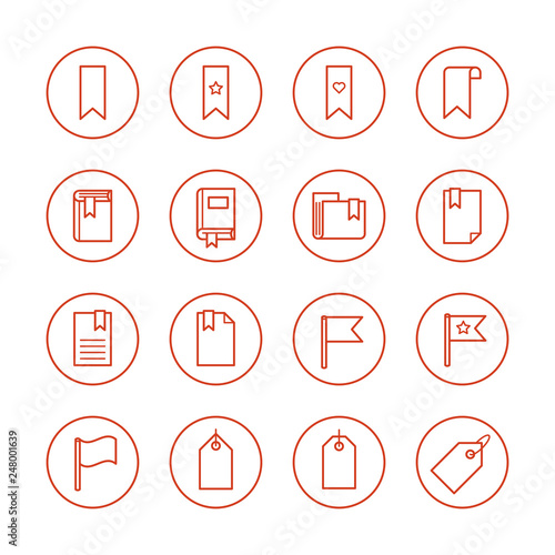 Schlagwort Lesezeichen Icons aus Linien