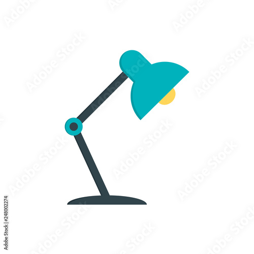 Office table lamp icon. Flat illustration of office table lamp isolated on white background