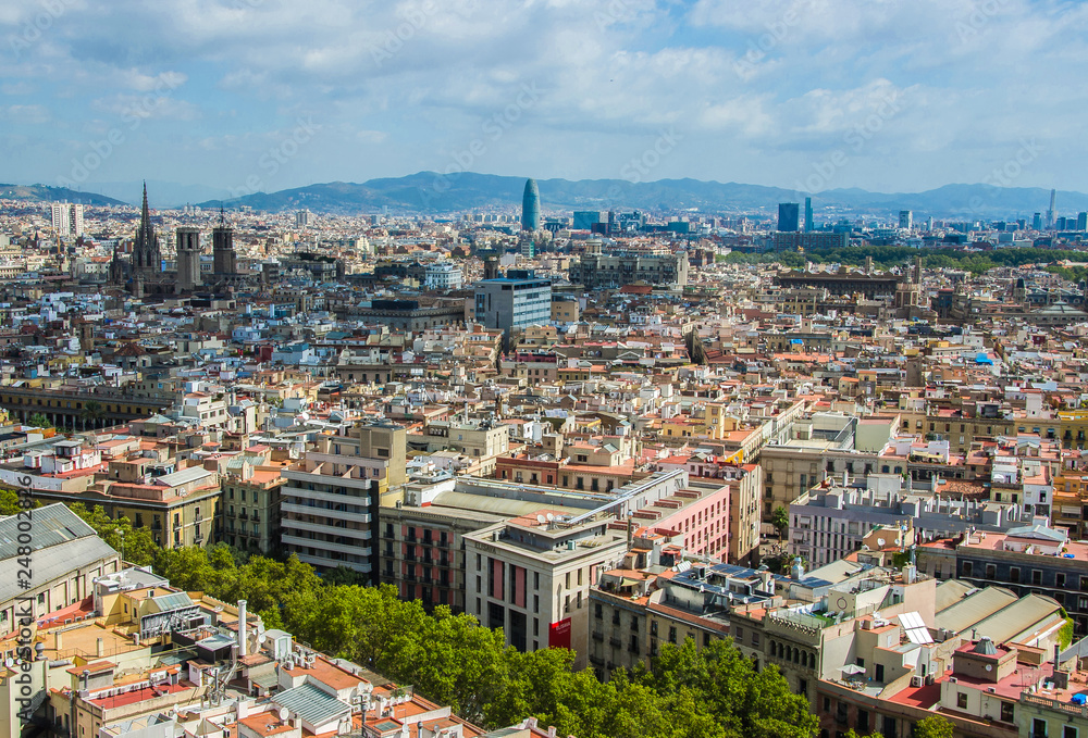 Obraz premium Aerial Panorama view of Barcelona city