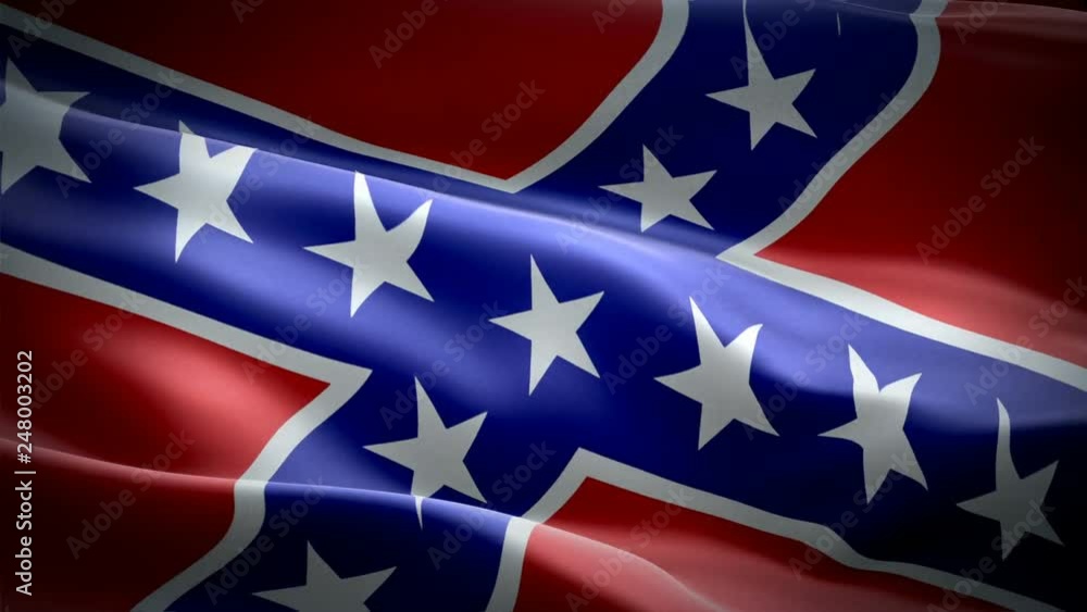 Confederate flag video waving in wind. Realistic Rebel Flag background. Civil war Flag Looping Closeup 1080p Full HD 1920X1080 footage. Confederate States of America flags footage video for film,news Confederate flag video waving in wind. Realistic Rebel Flag background. Civil war Flag Looping Closeup 1080p Full HD 1920X1080 footage. Confederate States of America flags footage video for film,news
