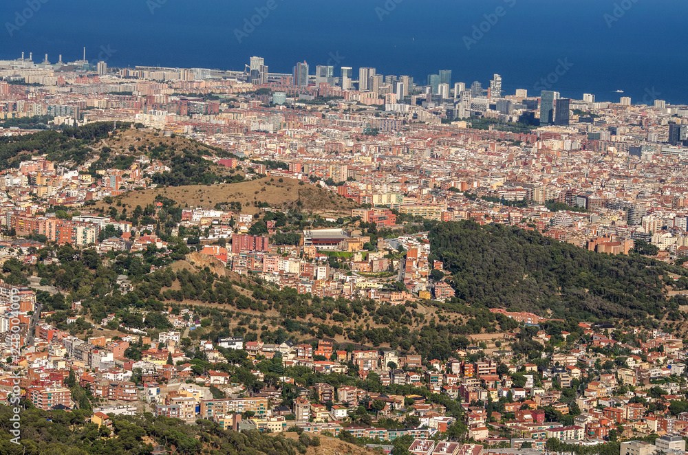 Panoramic view of Barcelona from Tibidabo