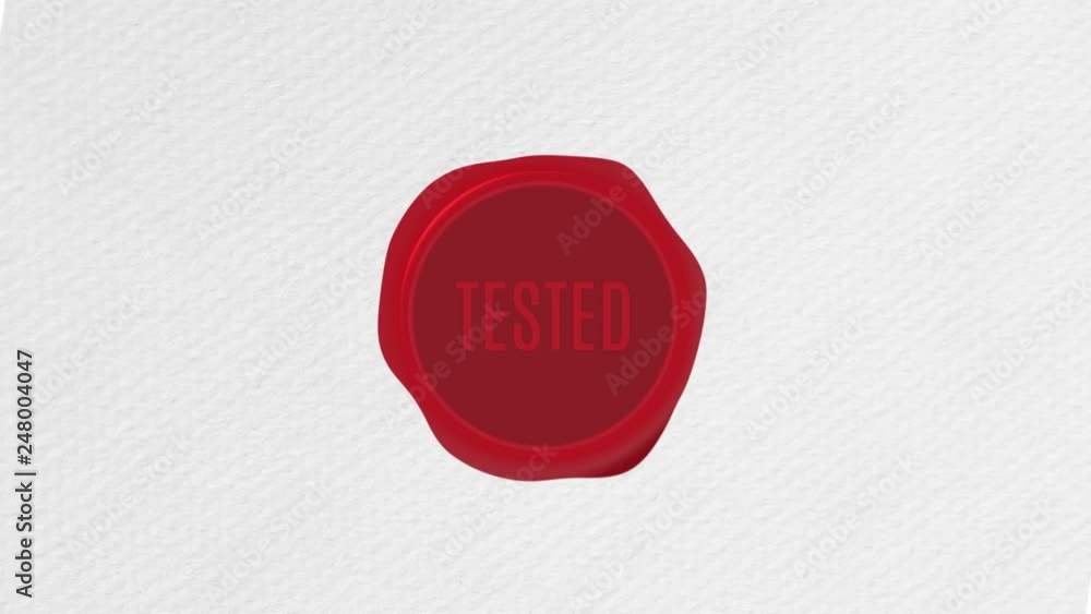 Wax Seal Stamp Tested Text with Paper Texture