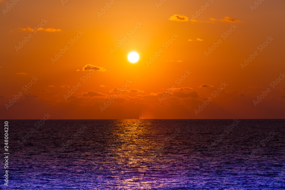 beautiful sky with sea on sunset