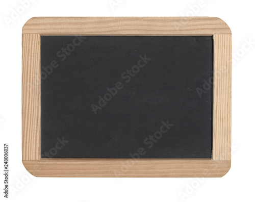 Blank Blackboard with Wood Frame on White Background