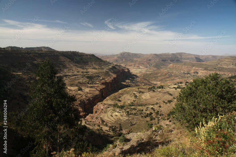 góry semien w etiopii ciągnące się po horyzont - obrazy, fototapety, plakaty 