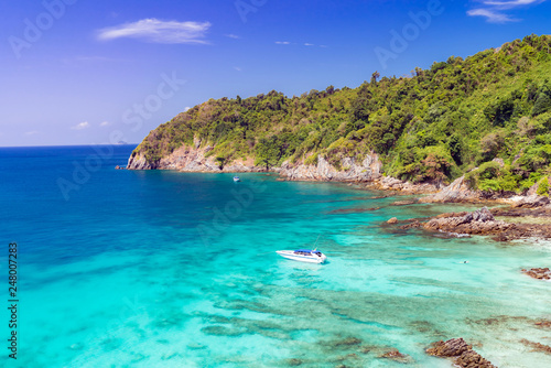 Tropical white sand beach Aerial