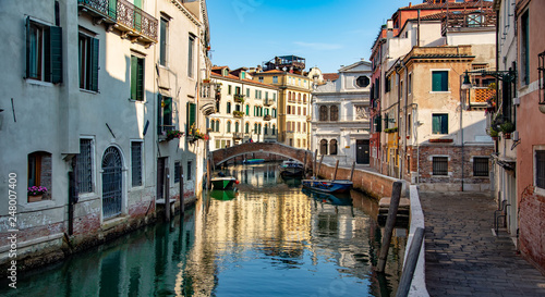 Italy beauty, typical canal street in Venice, Venezia © radko68