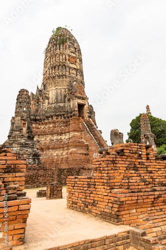 remains of stupas and pancharams at Wat Chai Watthanaram, Ayutthaya, Thailand, Asia photo