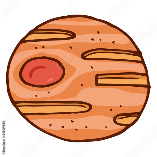 Planet icon. Vector illustration of cartoon planet, mercury . Hand drawn planet mercury.