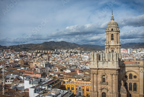 Aerial view of Malaga, Andalusia, Spain