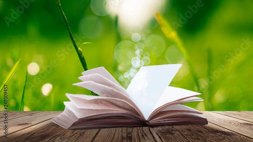 Open book on the wooden tab...