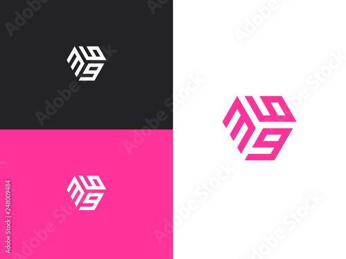 Combination number, stylish vector emblem for design