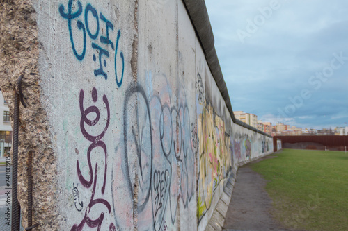 close view of the historic berlin wall germany
