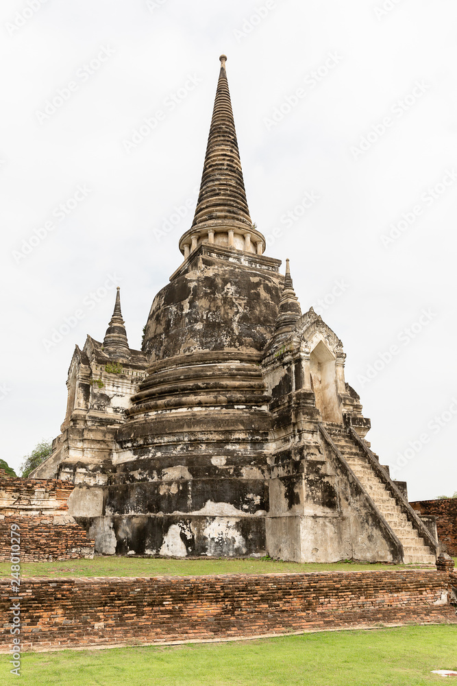 ancient remains at Wat Phra Sri Sanphet, Ayutthaya, Thailand, Asia