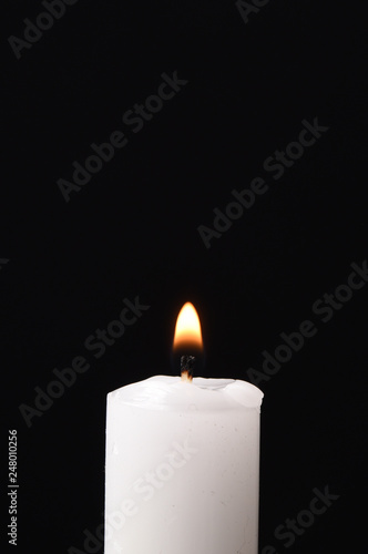 candle flame on a black background