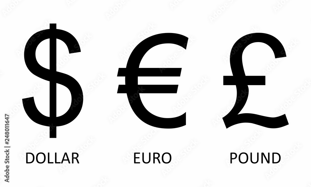 Obraz premium Currency symbols set