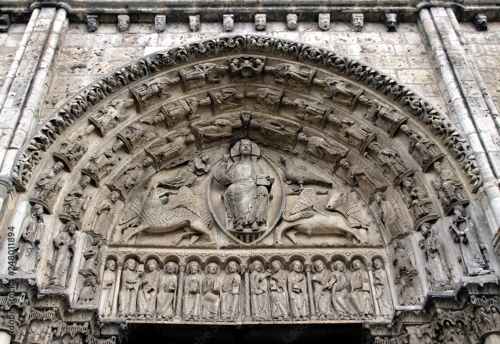 Chartres Cathedral, france, sculpture, statue, church, architecture, religion, gothic, building, religious, old, stone, catholic, monument, history, historic,