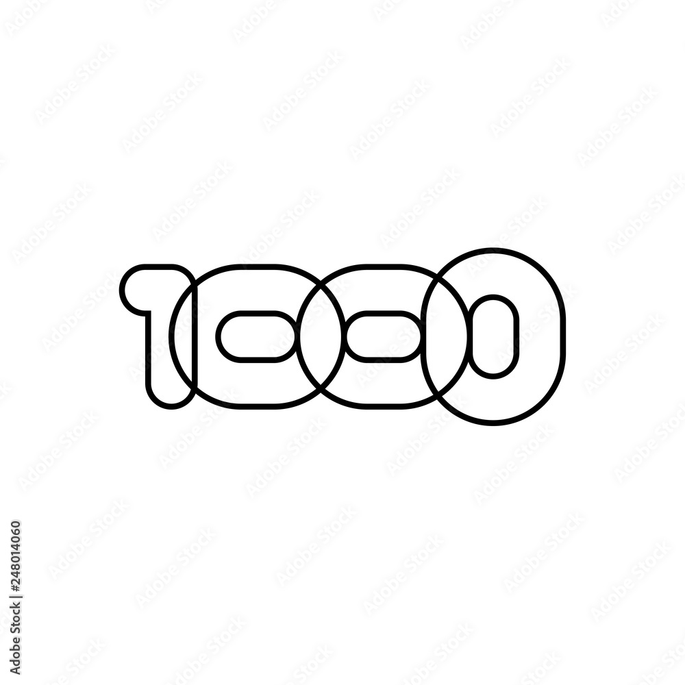One thousand, mono line. Four rounded figures. One thousand, mono line. Four rounded figures.