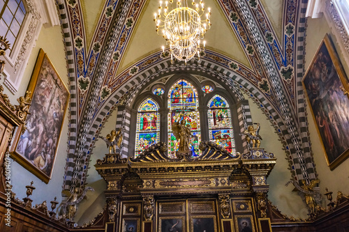 Altar Biblical Stained Glass Santa Maria Novella Church Florence Italy