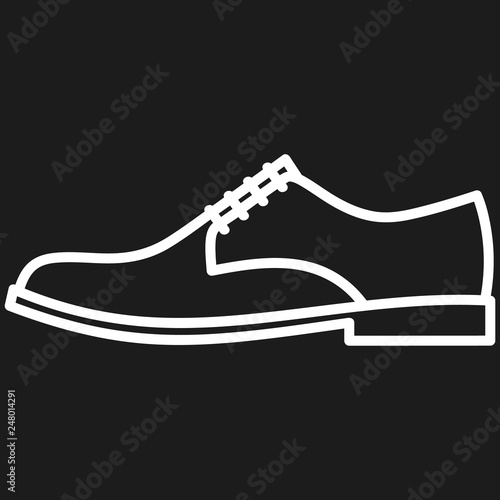 Men's shoe outlined icon in dark background