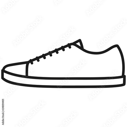 Men's shoe outlined icon in white background