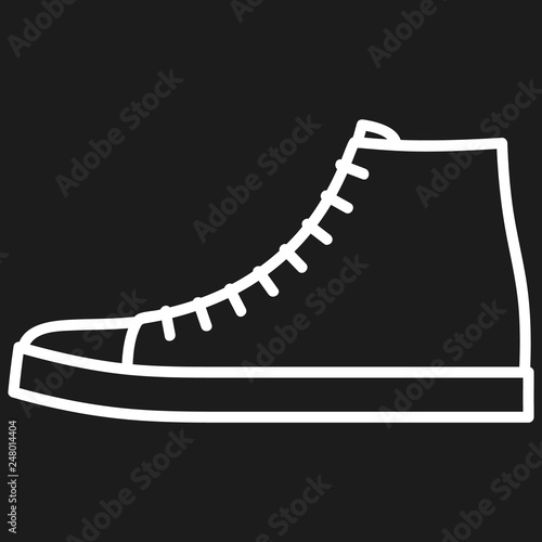 Men's shoe outlined icon in dark background