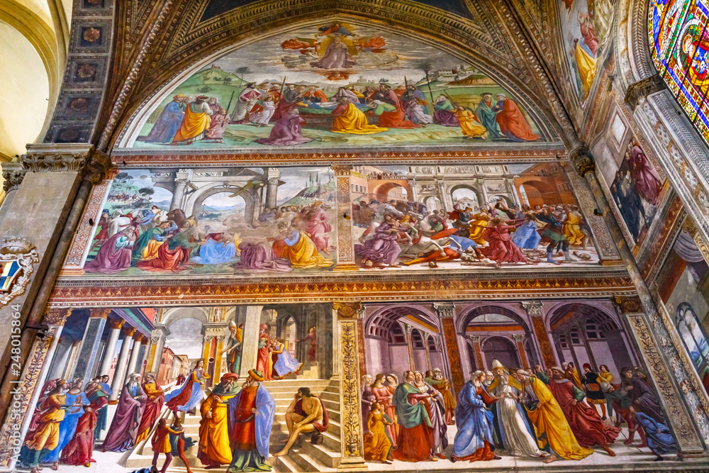 Ghirlandaio Fresco Life Virgin Santa Maria Novella Church Florence Italy