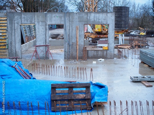 Betonieren - Baustelle im Rohbau