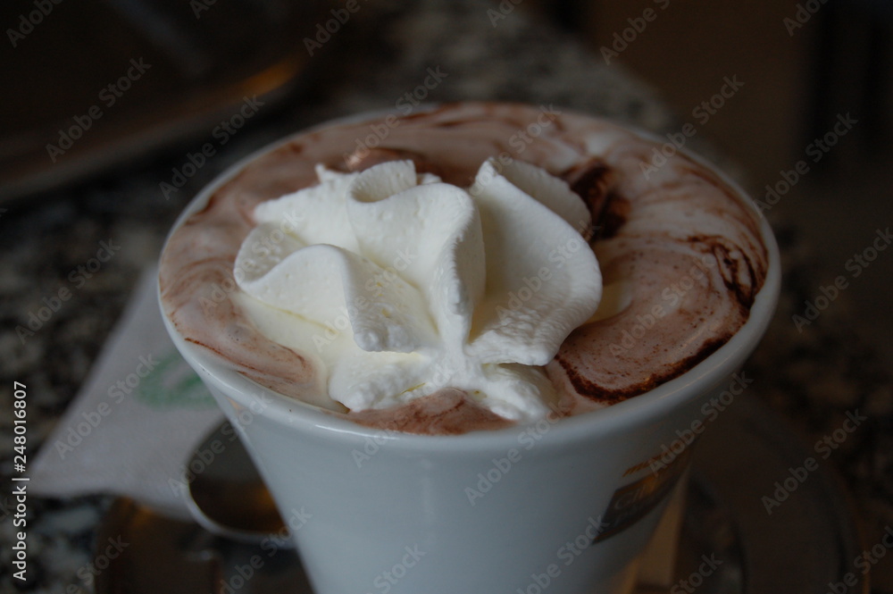 Hot chocolate in a bar Hot chocolate in a bar