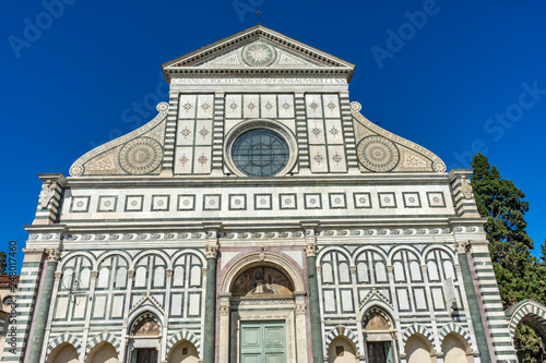 Obraz na płótnie Facade Front Pillar Santa Maria Novella Church Florence Italy w salonie