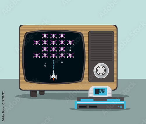 videogame console and tv