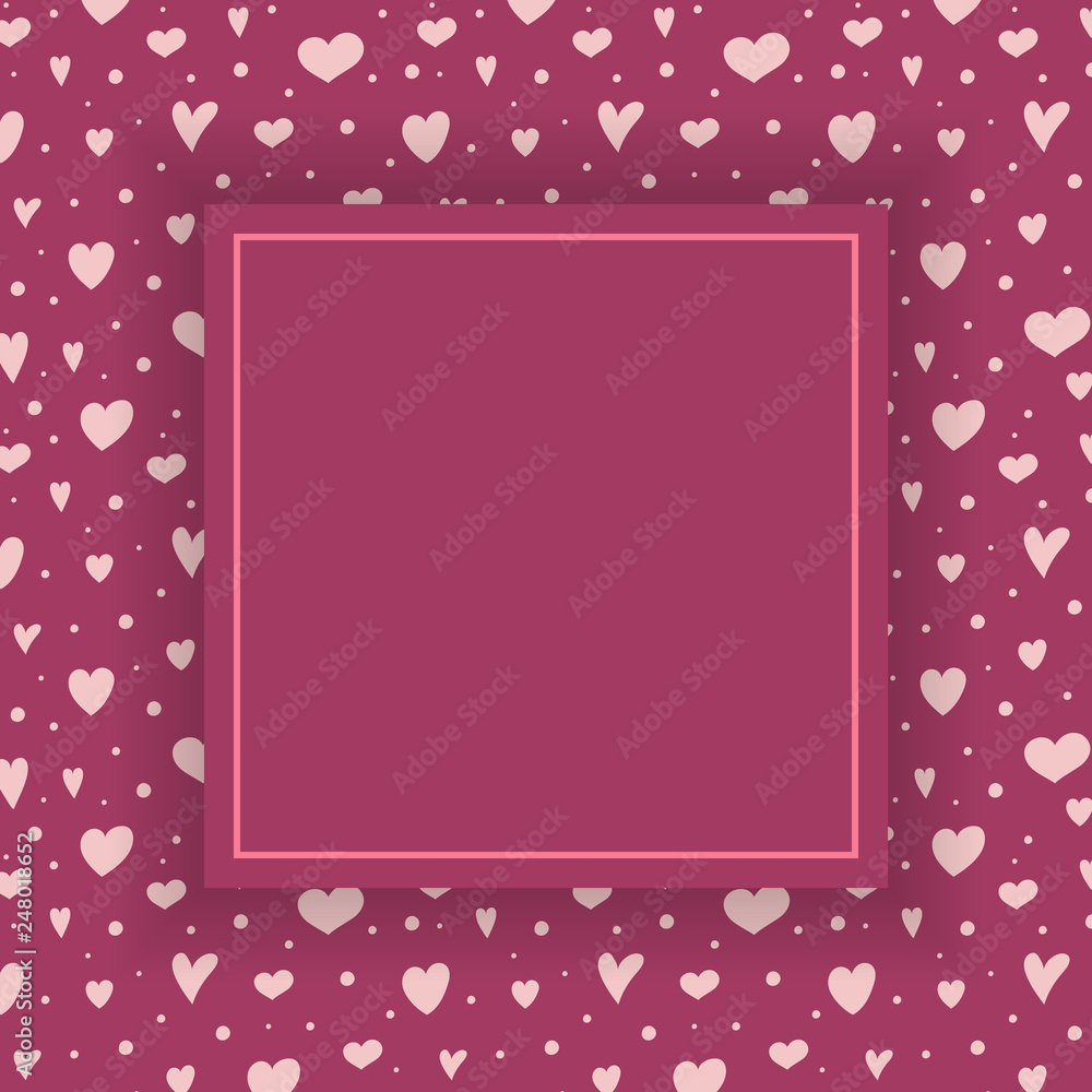 Background with cute hearts and copyspace - love concept. Vector Background with cute hearts and copyspace - love concept. Vector