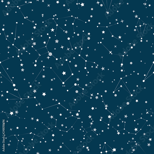 Abstract  seamless pattern. Space constellations