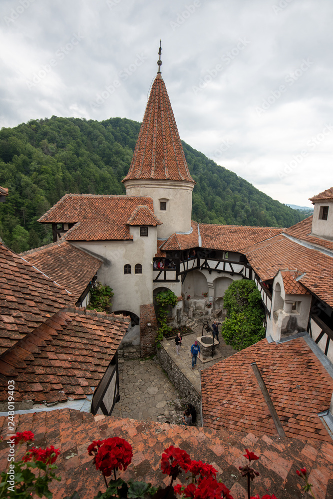 Interior of Bran castle from Romania , medieval historical architecture building , Dracula castle