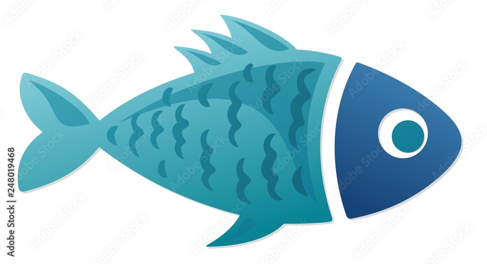 Obraz premium Symbol of a blue small fish.