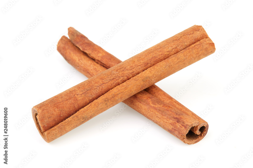 Cinnamon sticks isolated on white background 