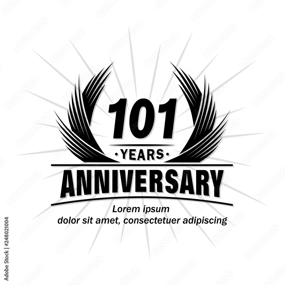 Fototapeta premium 101 years design template. Anniversary vector and illustration template.