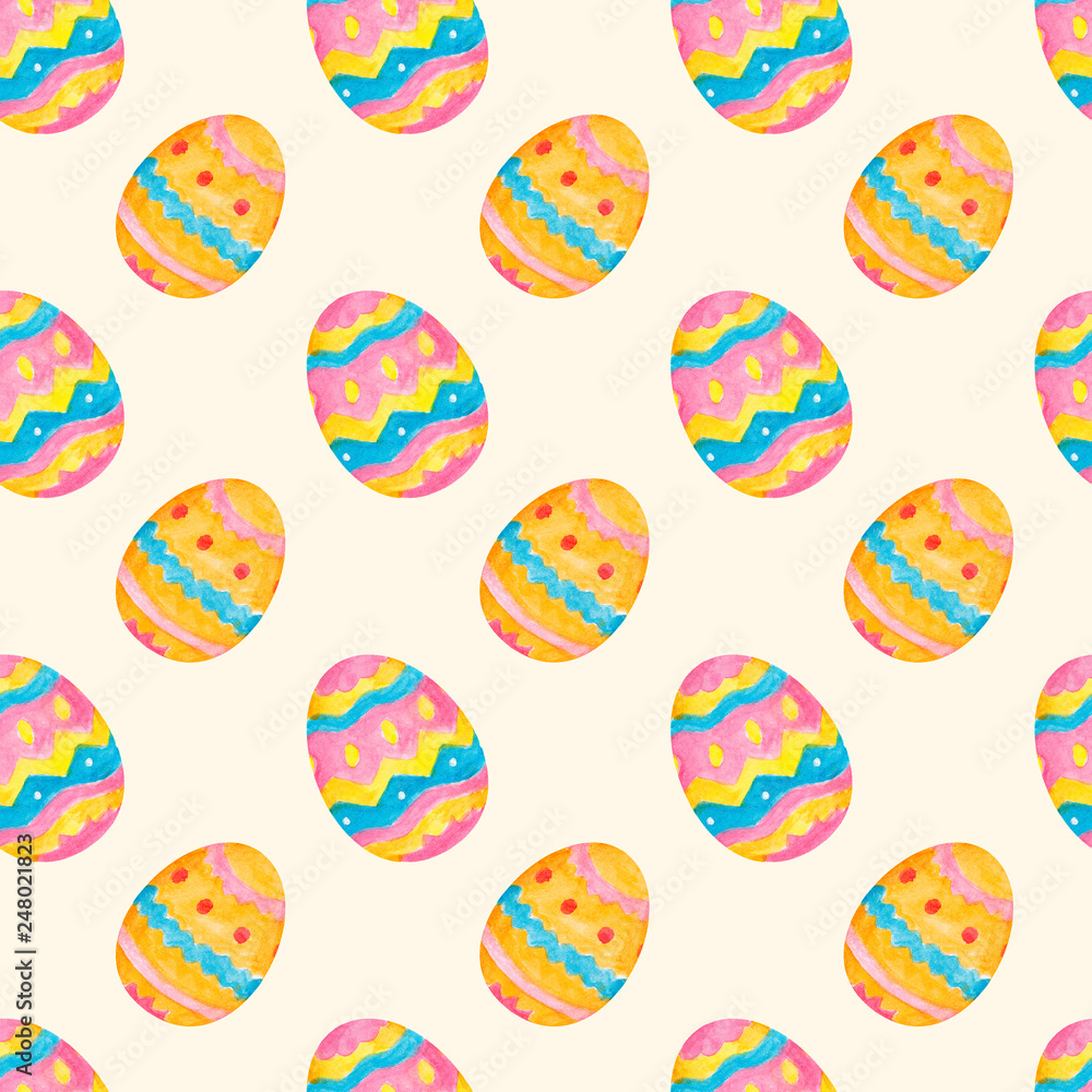 Colorful Easter eggs seamless pattern