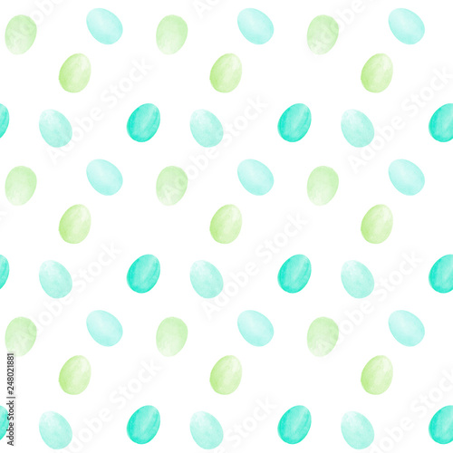 Easter eggs seamless pattern Turquoise Mint Olive green watercolor eggs background Wrapping paper design Scrapbooking