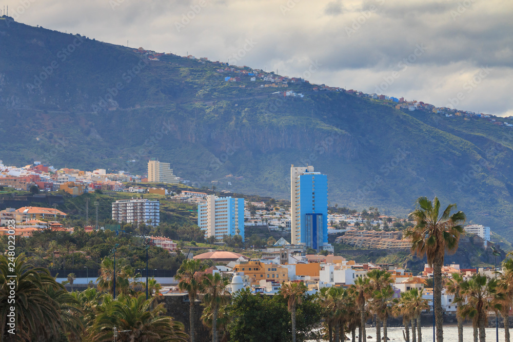 Puerto de la Cruz cityscape in Tenerife