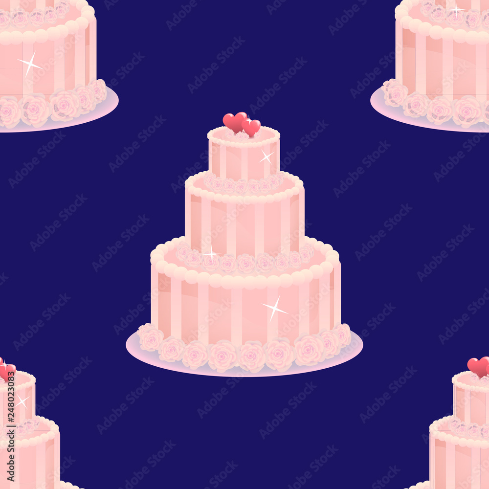 Wedding cake seamless pattern Wedding cake seamless pattern