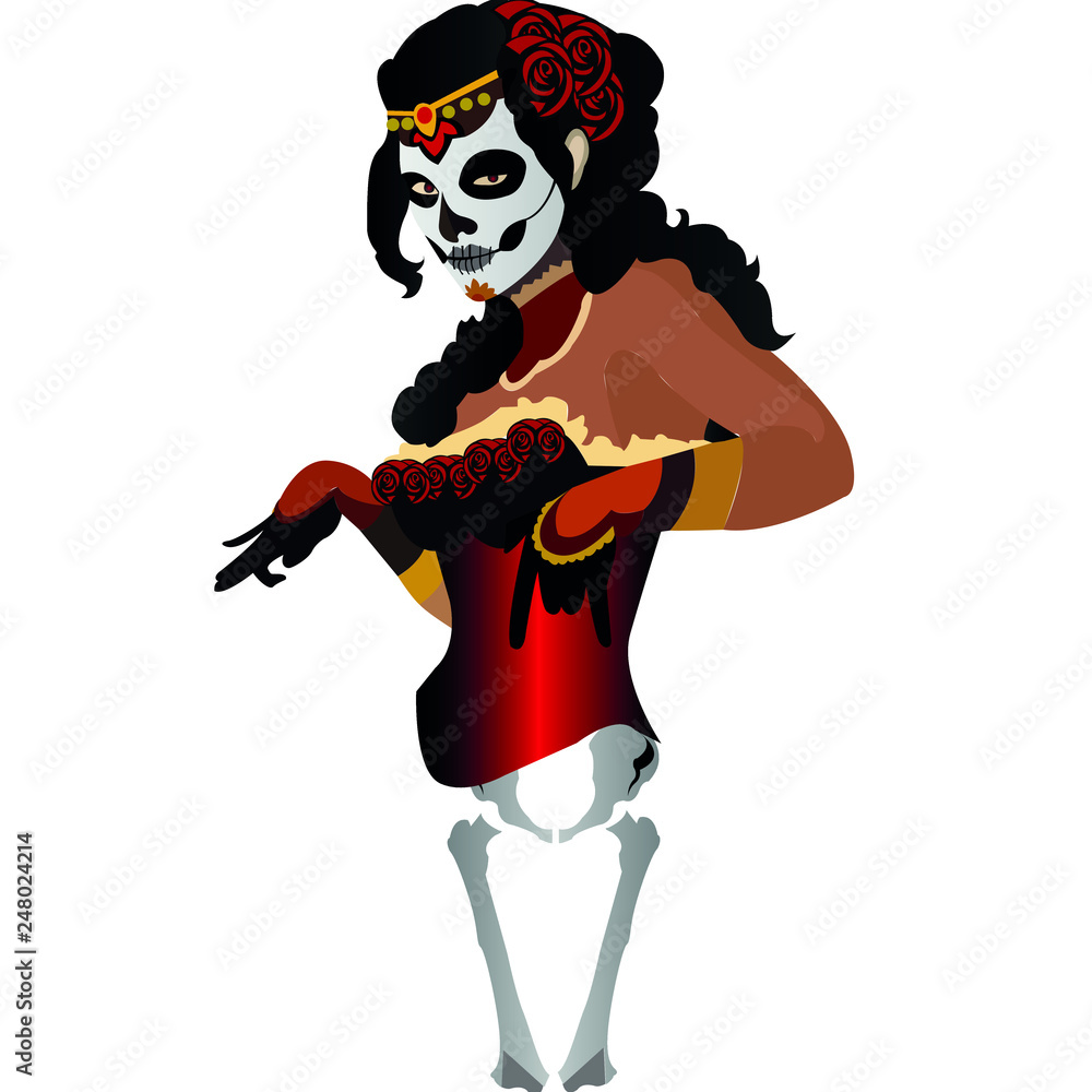 The skulll tattoo girl devoted the day of the dead or dia de los muertos The skulll tattoo girl devoted the day of the dead or dia de los muertos